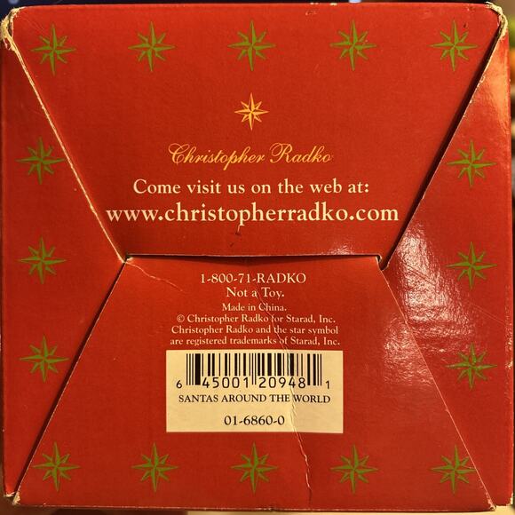 Retired Christopher Radko Ornament SANTAS AROUND THE WORLD Signed w/ Box - Picture 6 of 6